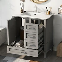 Streamdale 30" Modern Blue Bathroom Vanity with Sink and Storage