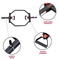 Sunny Health & Fitness Strength Training Olympic Barbell Hex Bar with Swivel Handle