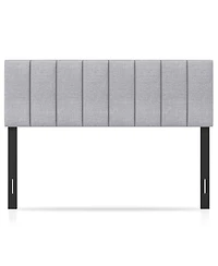 Slickblue Linen Upholstered Headboard with Solid Wood Legs and Adjustable Width