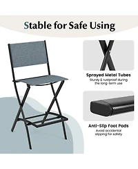Slickblue Folding Bar Stools Set of 2 Backrest Humanized Footrest