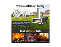 Slickblue Outdoor Pizza Oven Portable Wood Pellet Pizza Stove with 12 Inch Round Rotatable Pizza Stone