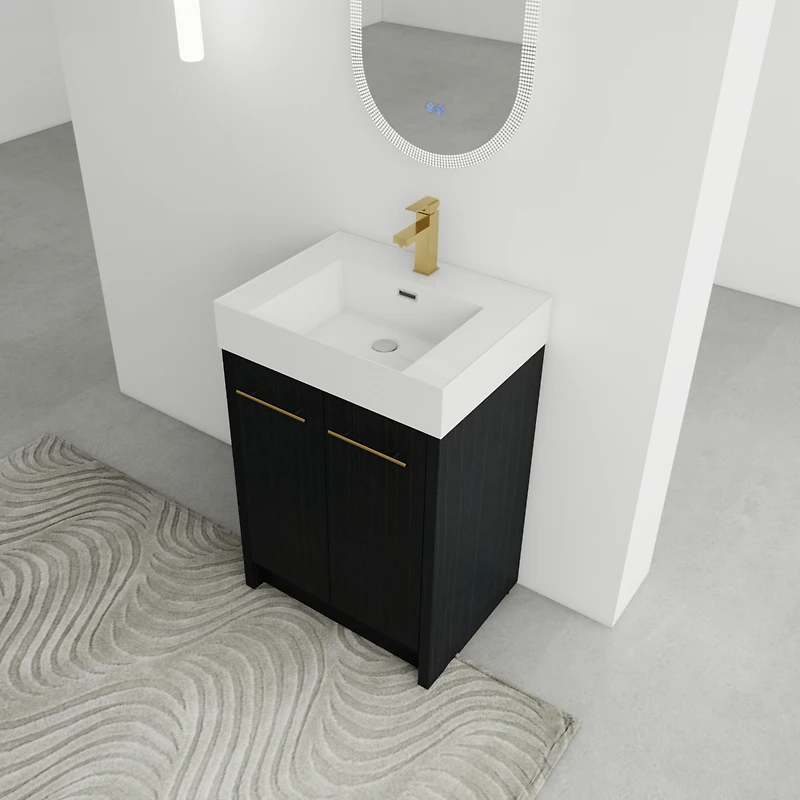 Streamdale 24" Freestanding Vanity with Resin Sink, Soft-Close Door