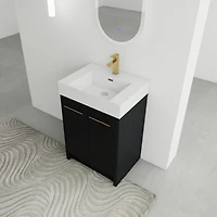 Streamdale 24" Freestanding Vanity with Resin Sink, Soft-Close Door
