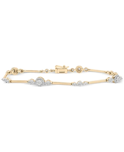 Diamond Station Link Bracelet (1/2 ct. t.w.) in 14k Gold, Created for Macy's