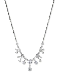 Eliot Danori Rhodium-Plated Cubic Zirconia Statement Necklace, 16" + 2" extender, Created for Macy's