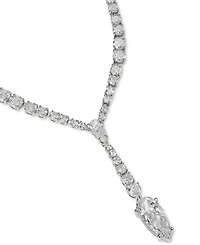 Eliot Danori Rhodium-Plated Cubic Zirconia Lariat Necklace, 16" + 2" extender, Created for Macy's