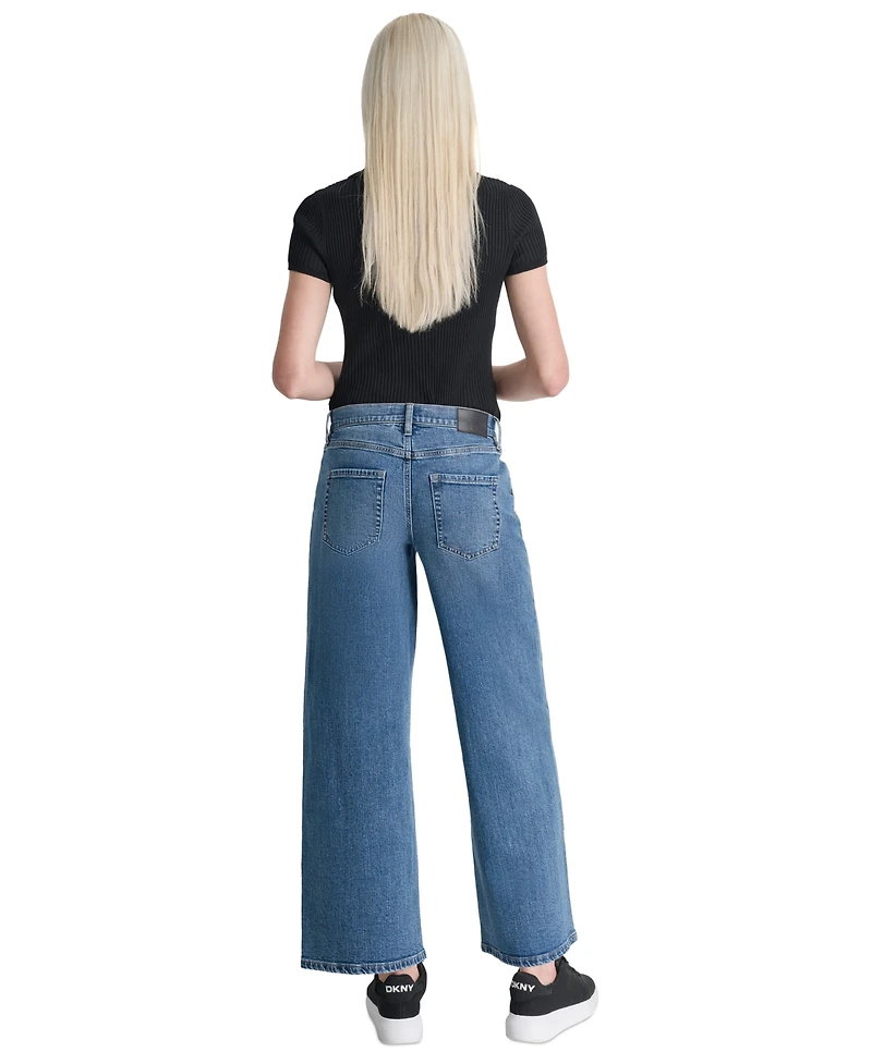 Dkny Jeans Petite Houston High-Rise Wide-Leg