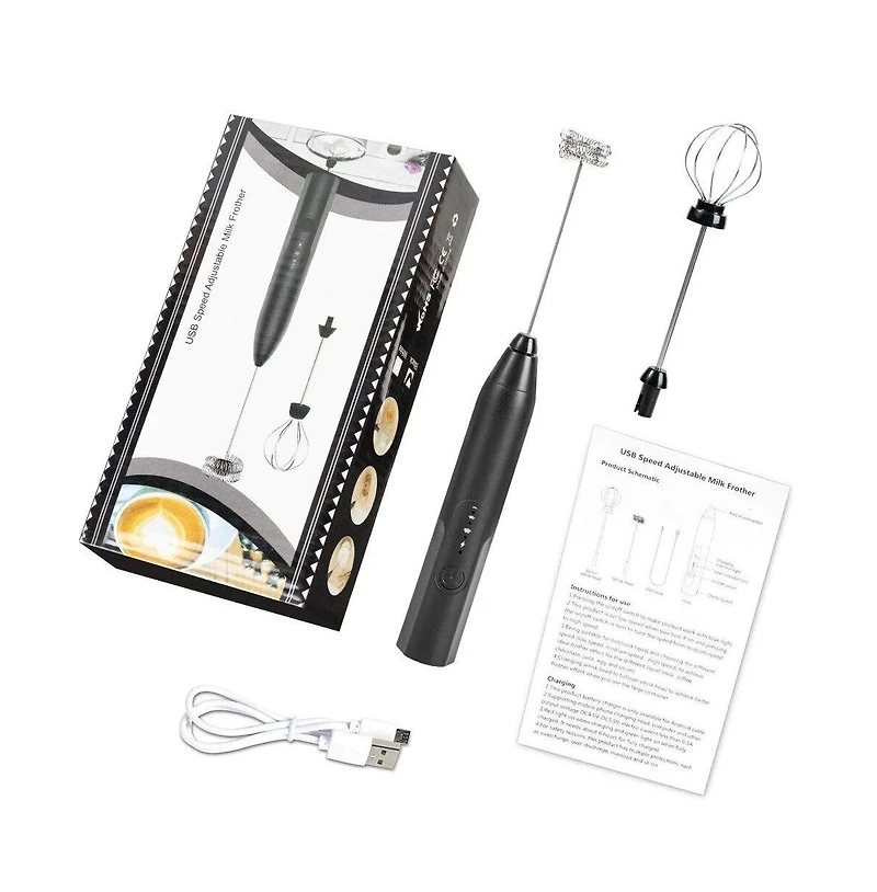 Cowin Electric Milk Frother Foamer Handheld 3 Speeds 2 in 1