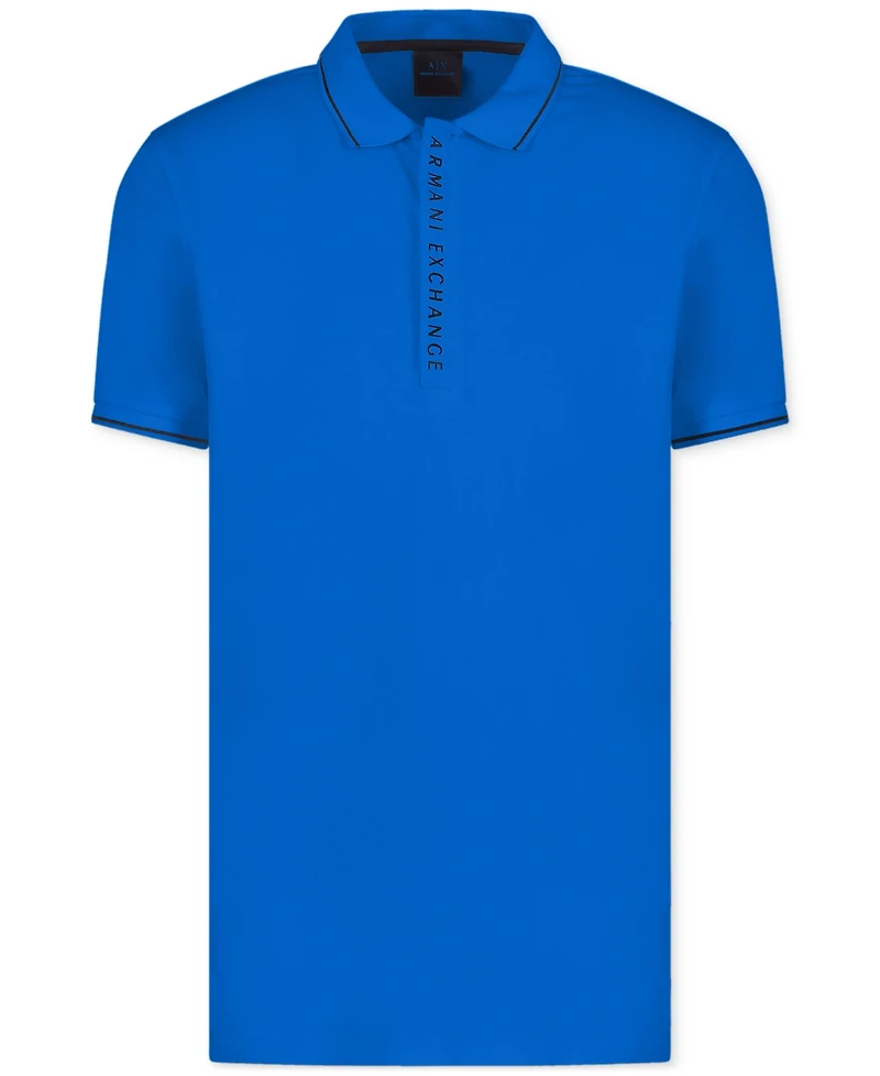 A|X Armani Exchange Men's Short Sleeve Logo-Placket Polo Shirt