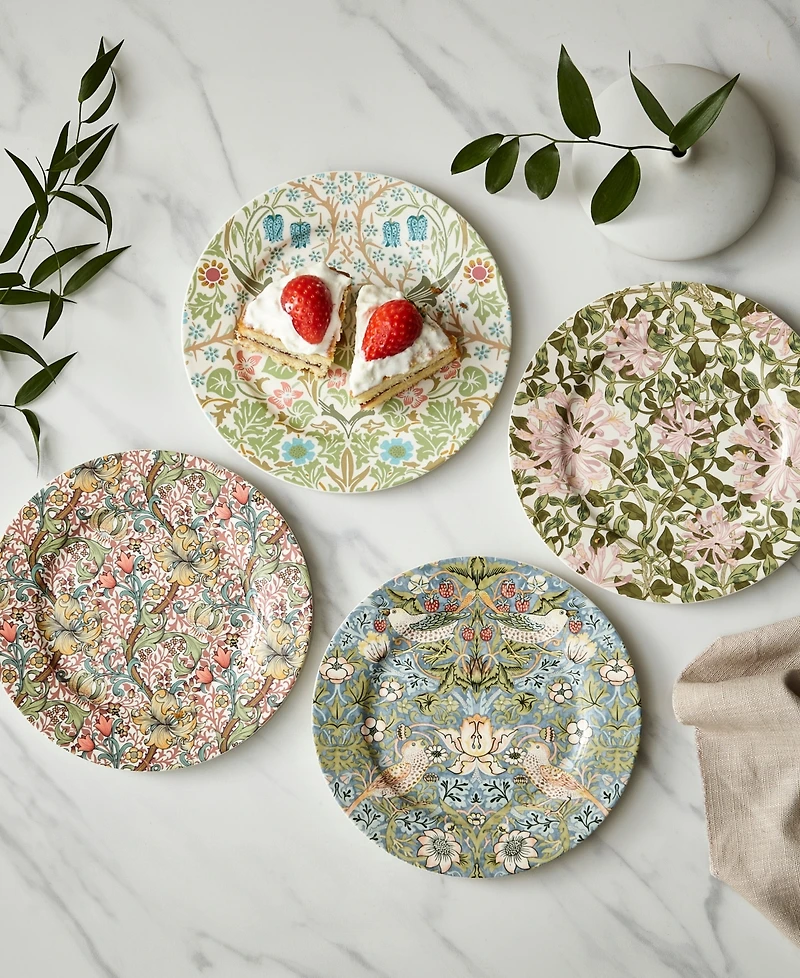Spode Morris & Co. Dessert Plates, Set of 4