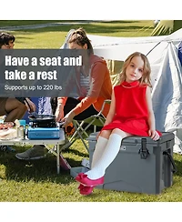 Slickblue 25 Qt Hard Cooler with Aluminum Handle and Integrated Cup Holders