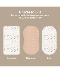 KeaBabies Bassinet Sheet for Baby Girls, Boys, 2-Pack Soothe Fitted Sheets, Bedside Mattress