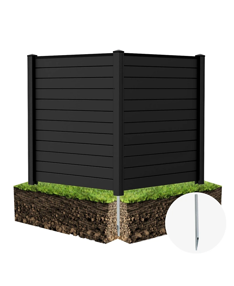 2 Pack 48 Inches L x 49 H Air Conditioner Fences with Sturdy Metal Ground Stakes