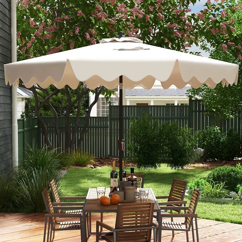 Slickblue Patio Umbrella with Crank Handle and Push Button Tilt