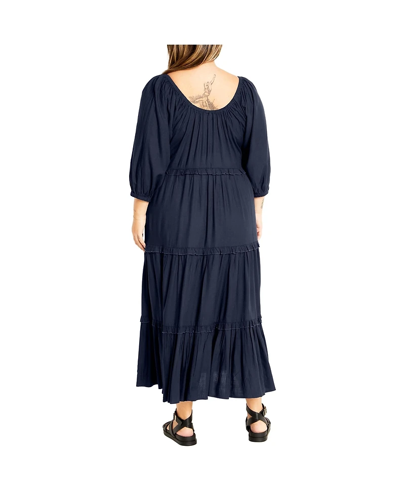 City Chic Plus Heather Tier Dress