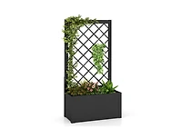 Slickblue 44 Inch Metal Raised Garden Bed with Trellis-Black