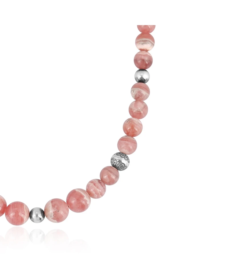 American West Jewelry Sterling Silver and Graduated Rhodochrosite Gemstone Bead Necklace, 20 Inches