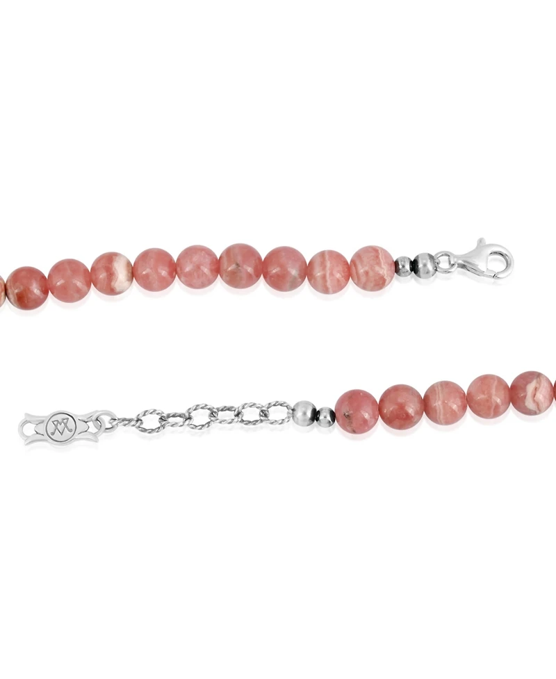 American West Jewelry Sterling Silver and Graduated Rhodochrosite Gemstone Bead Necklace, 20 Inches