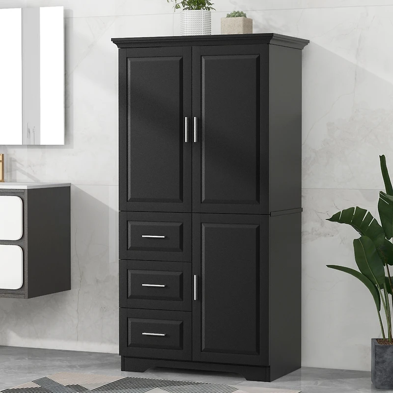 Streamdale Tall & Wide Storage Cabinet with 3 Drawers & Doors