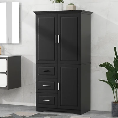 Streamdale Tall & Wide Storage Cabinet with 3 Drawers & Doors
