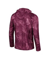 Colosseum Men's Maroon Virginia Tech Hokies Palms Printed Lightweight Quarter-Zip Hooded Top