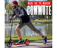 Folding Kick Scooter for Adults and Teens – Lightweight Durable Frame Adjustable Handlebar Big 200mm Wheels 220lbs C