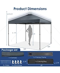 Slickblue 10 x 10 Feet Foldable Outdoor Instant Pop-up Canopy with Carry Bag
