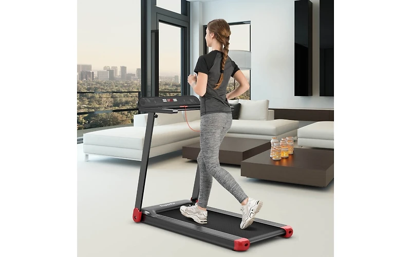 Folding Electric Compact Walking Treadmill with App Control and Built-in Speaker Home Exercise Machine