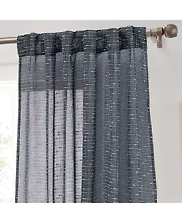 Hlc.me Emily Faux Linen Semi Sheer Transparent Rod Pocket Back Tab Lightweight Window Curtains Wide Panels