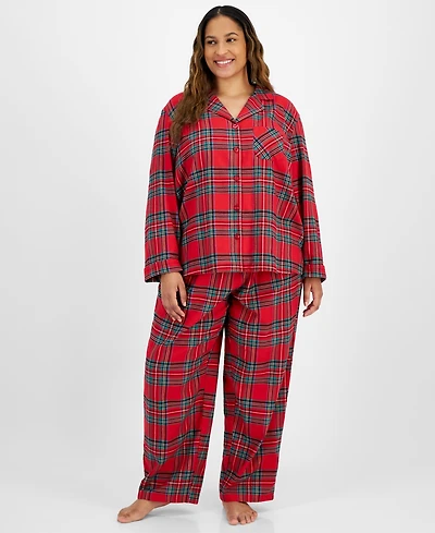 Holiday Lane Plus Brinkley Plaid Notch Collar Matching Family Pajamas Set, Created for Macy's