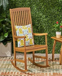 Streamdale Rustic Acacia Wood Rocking Chair With Traditional Slats