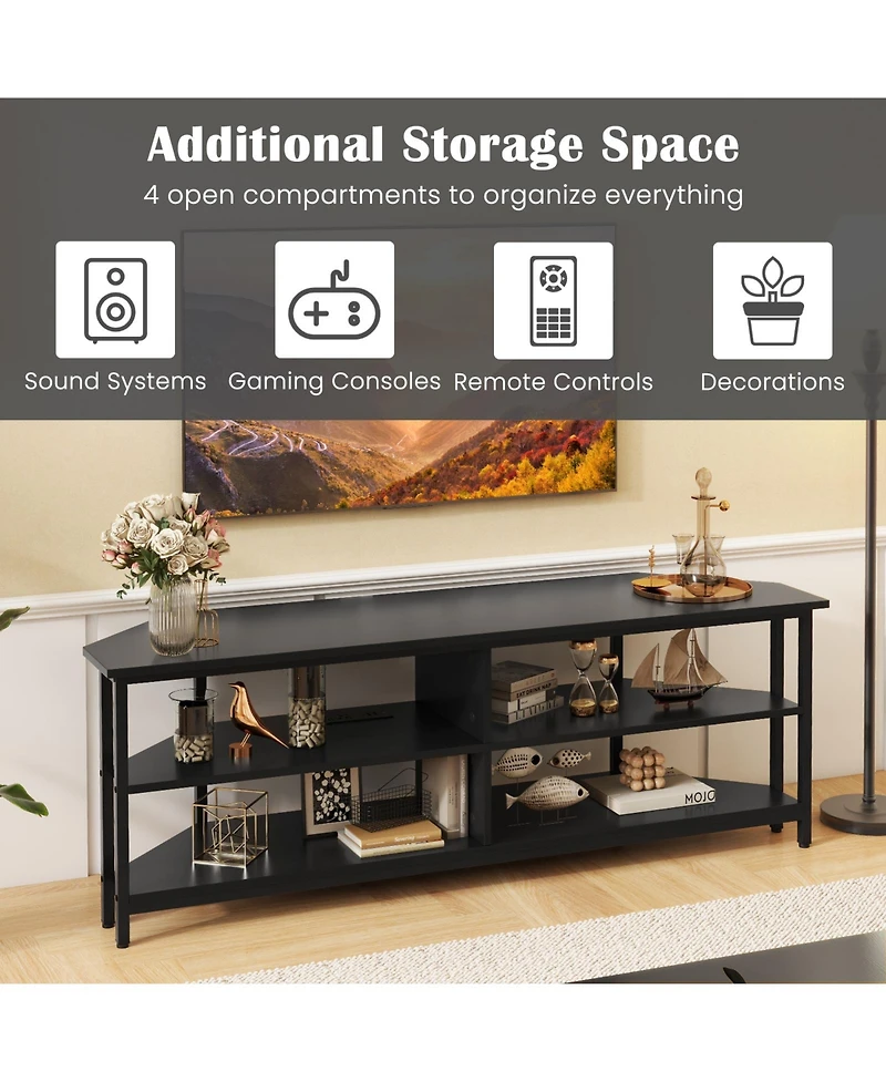 Slickblue 3-Tier Corner Tv Stand for TVs up to 65 Inches with Charging Station