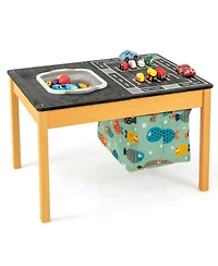 Slickblue Kids 3-in-1 Sand Water Activity Table with Foldable Storage Bin