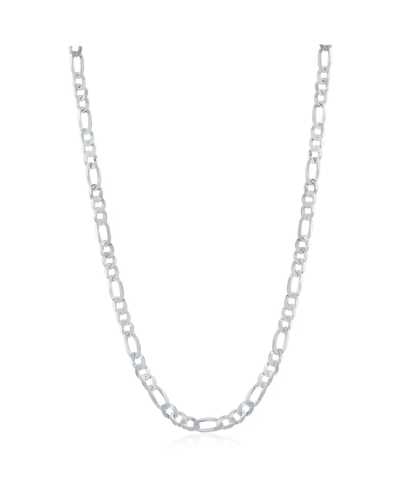 Simona Sterling Silver 3.3mm Figaro Chain - Rhodium Plated