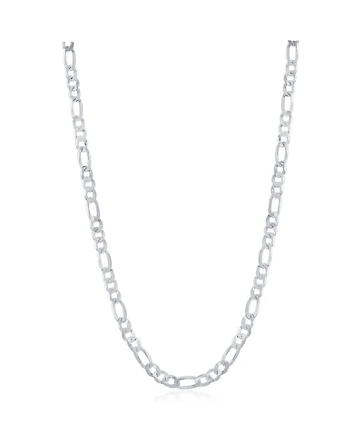 Simona Sterling Silver 3.3mm Figaro Chain - Rhodium Plated