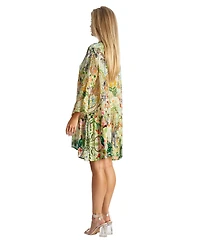 La Moda Clothing Women's Printed Pleated Short Dress