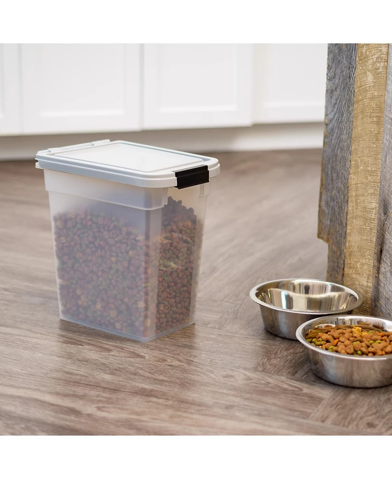 Iris 12.75 Quart Airtight Pet Food Storage Container for Dog, Cat, Bird and Other Animals, Gray