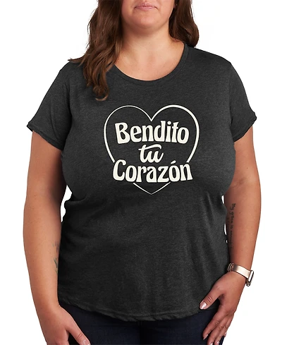 Hybrid Apparel Bendito Tu Corazon Plus Graphic Tee
