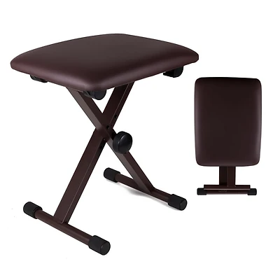 5 Core Keyboard Bench 2" Padded Cushioned Piano Stool Height Adjustable Guitar Seat Folding Portable