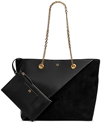 Donna Karan New York Setauket Leather & Suede Tote with Chain Strap