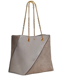 Donna Karan New York Setauket Leather & Suede Tote with Chain Strap