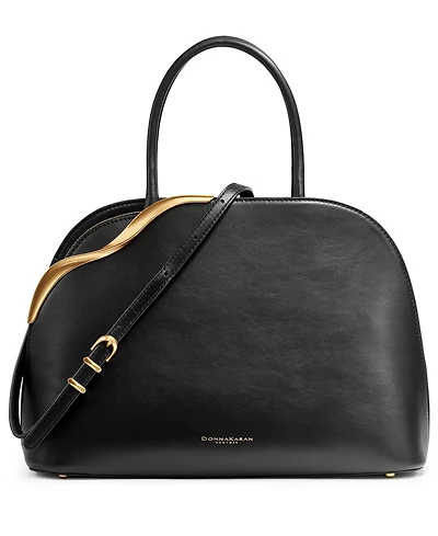 Donna Karan New York Malverne Double Top Handle Leather Satchel