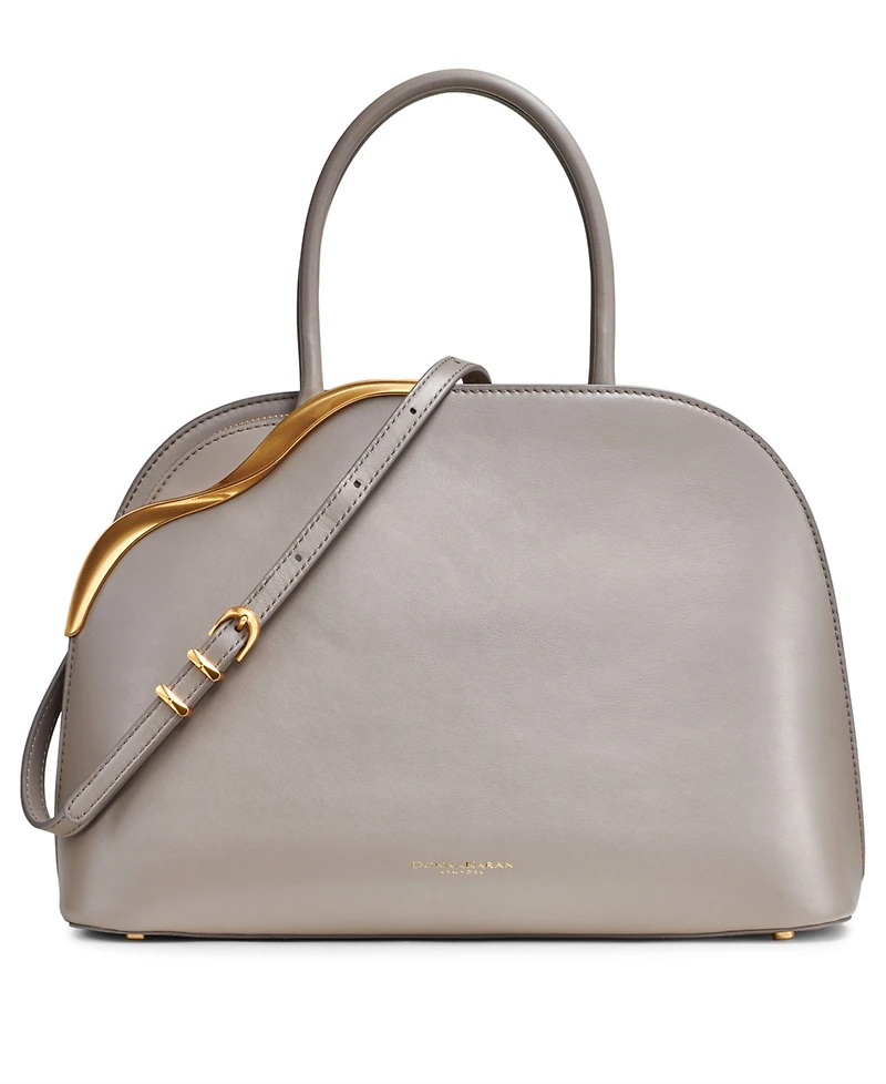 Donna Karan New York Malverne Double Top Handle Leather Satchel