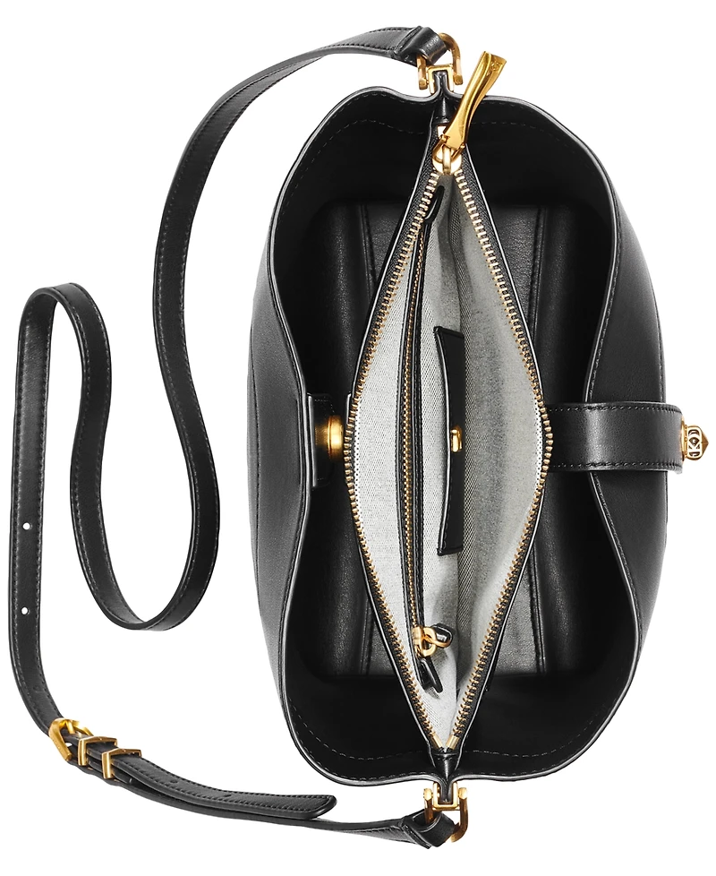 Donna Karan New York Bridgehampton Leather Turnlock Triple Compartment Crossbody