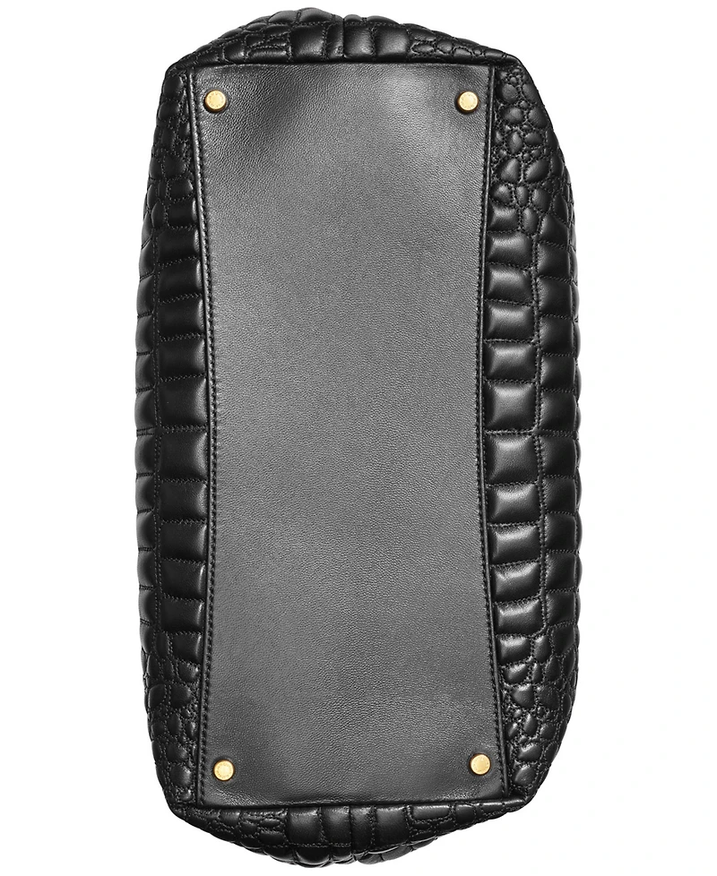 Donna Karan New York Glenwood Quilted Croc Shoulder with Tassel Detail