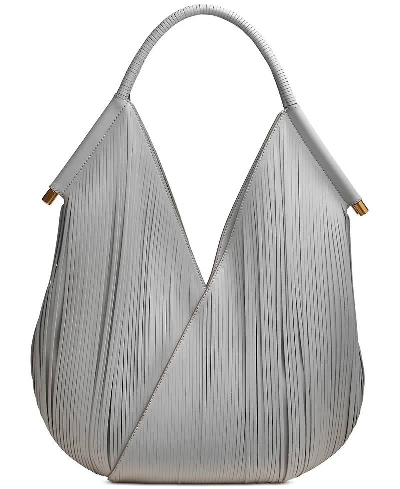 Donna Karan New York Baldwin Large Laser-cut Shoulder with Leather Wrapped Rounded Handle