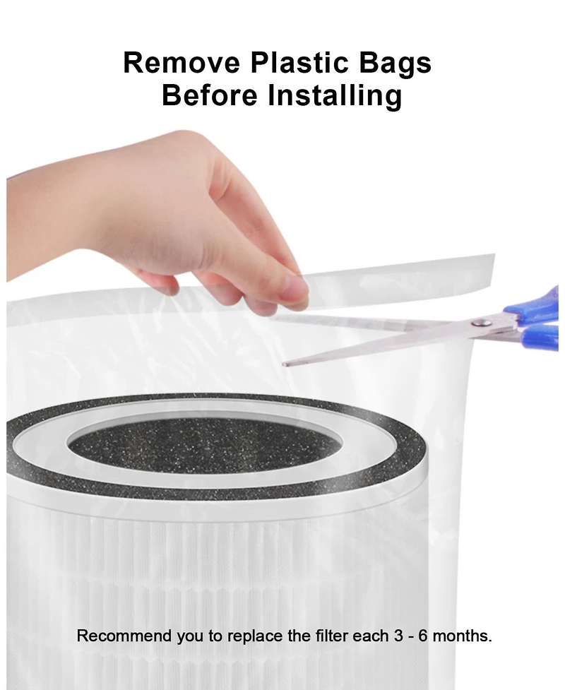 Morento Kilo Air Purifier Replacement Filter, 3-In-1 Ture Hepa Filter, Efficiency Activated Carbon