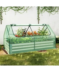 Slickblue Galvanized Raised Garden Bed with Greenhouse