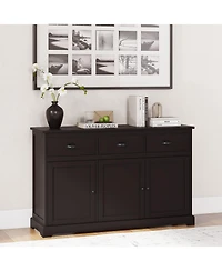 Slickblue 3 Drawers Sideboard Buffet Storage with Adjustable Shelves