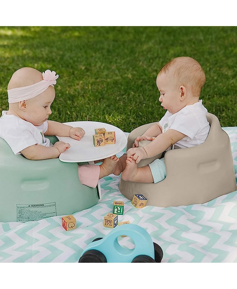 Bumbo Infant Floor Seat Baby Sit Up Chair with Adjustable Safety Harness, Taupe
